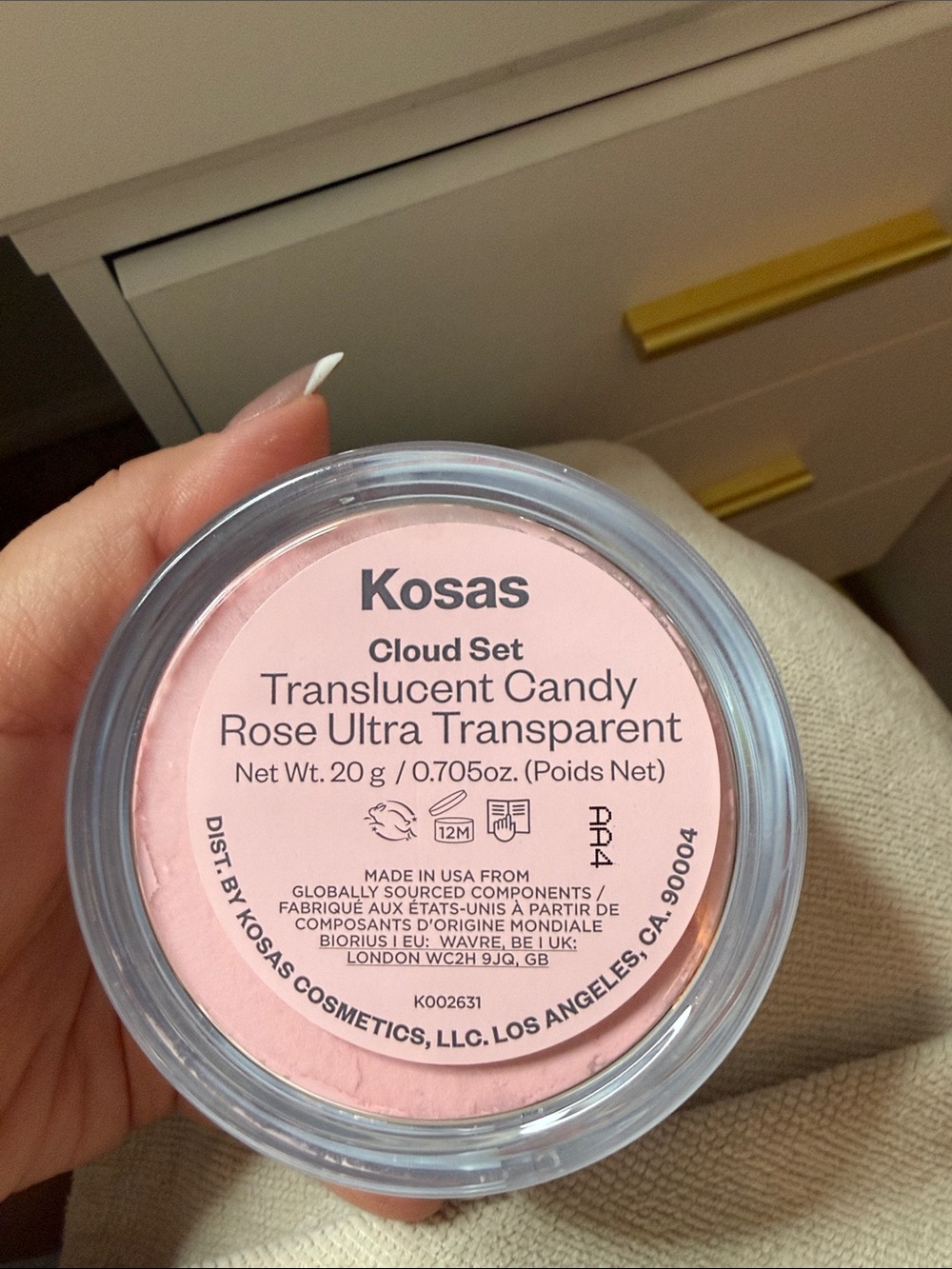 Kosas Cloud Set Translucent Candy Rose Loose Setting Powder - Pink